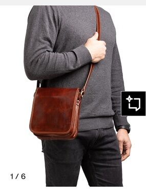 Artisian Leather  Messenger Bag In Dark 
 Brown
